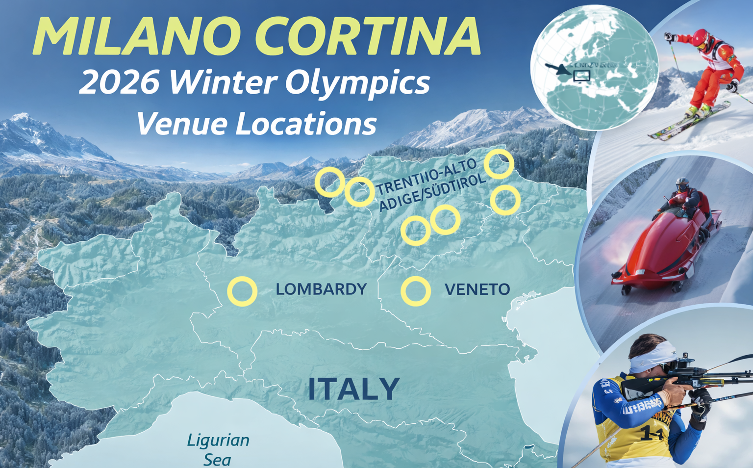Milano Cortina 2026 Olympic Winter Games latest update. Full details on venues, sports, schedule, tickets, sustainability & host cities in Italy.